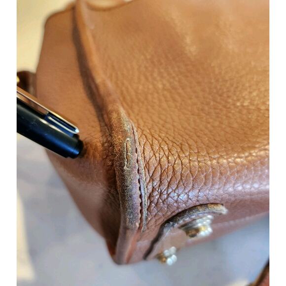 VTG 80s Dooney & Bourke Essex R25 Leather Saddle Tan Handbag Purse USA Serial # - Picture 15 of 15